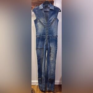 Rocawear Blue Denim Zip-Front Women's Overalls